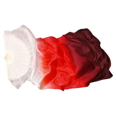 苍穹唤舞蹈扇子长飘真丝酒红渐变