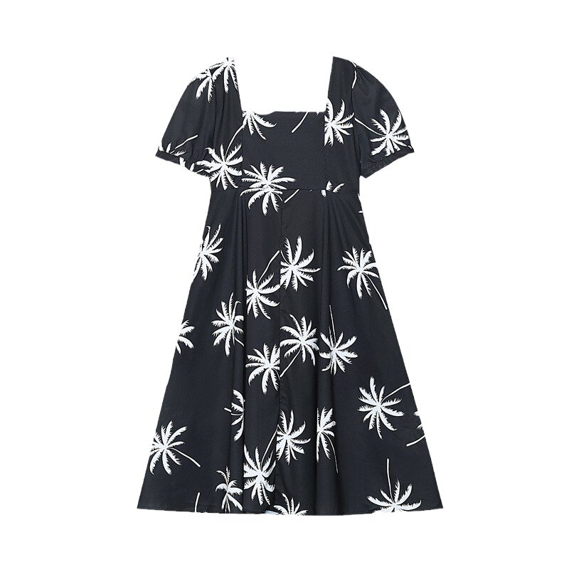 特大码雪纺碎花连衣裙女夏胖mm