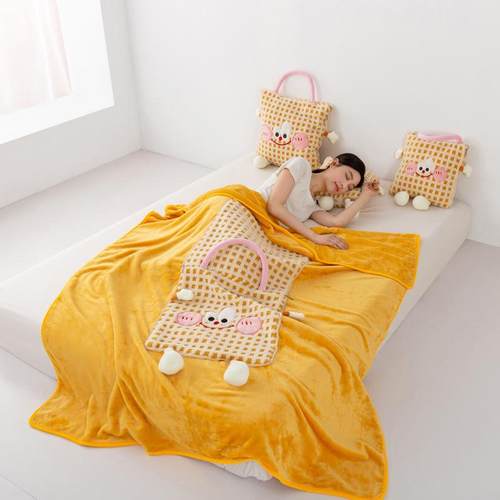 抱枕被子两用午睡可折叠毛毯手提式车载枕头靠背二合一办公室盖毯