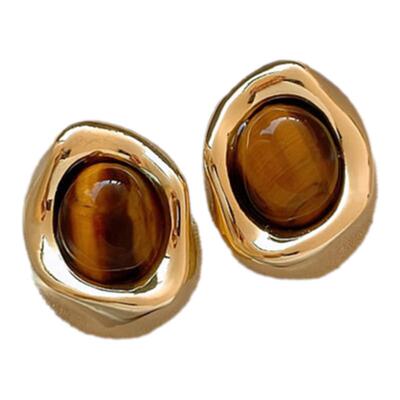 古里雅美拉德虎眼石耳环高级感