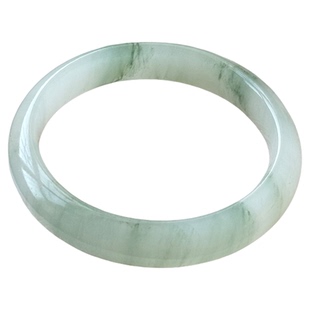 清玉缘天山翠玉手镯女新疆冰种雪翠天然飘花金丝玉翡翠色玉石镯子