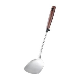 卡罗特不锈钢锅铲家用炒菜铲子胡桃木手柄304铁锅铲汤勺漏勺套装