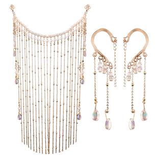 超气质配饰异域风敦煌飞天汉服专用面帘古风面纱流苏挂耳遮脸头饰