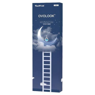 OVOLOOK美瞳日抛10片大直径黑色自然一次性三明治工艺隐形眼镜女N