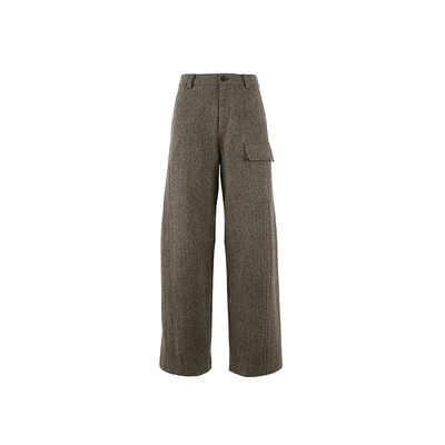 YOEYYOU休闲修身外弧贴袋长裤女