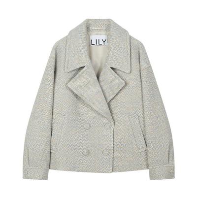 彩色肌理感外套LILY宽肩毛呢大衣