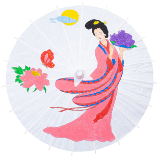 空白纸伞diy手工制作绘画油纸伞材料幼儿园儿童手绘舞蹈伞装饰玩