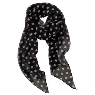 棕色波点丝巾印花高级百搭配饰系脖女2026年新款发带绑发长条围巾