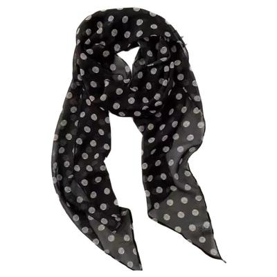 棕色波点丝巾印花高级百搭配饰潮