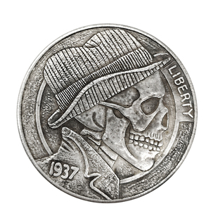 流浪币Hobo Nickel骷髅题材 15款图案可选 雕刻币艺术硬币收藏