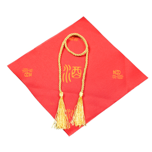 酒瓶配件酒布酒绳青花布流苏绳酒瓶装饰封口红布酒瓶盖头盖布