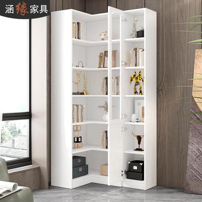 转角书柜置物架落地家用墙角柜子现代简约l型置物柜拐角书架7F27