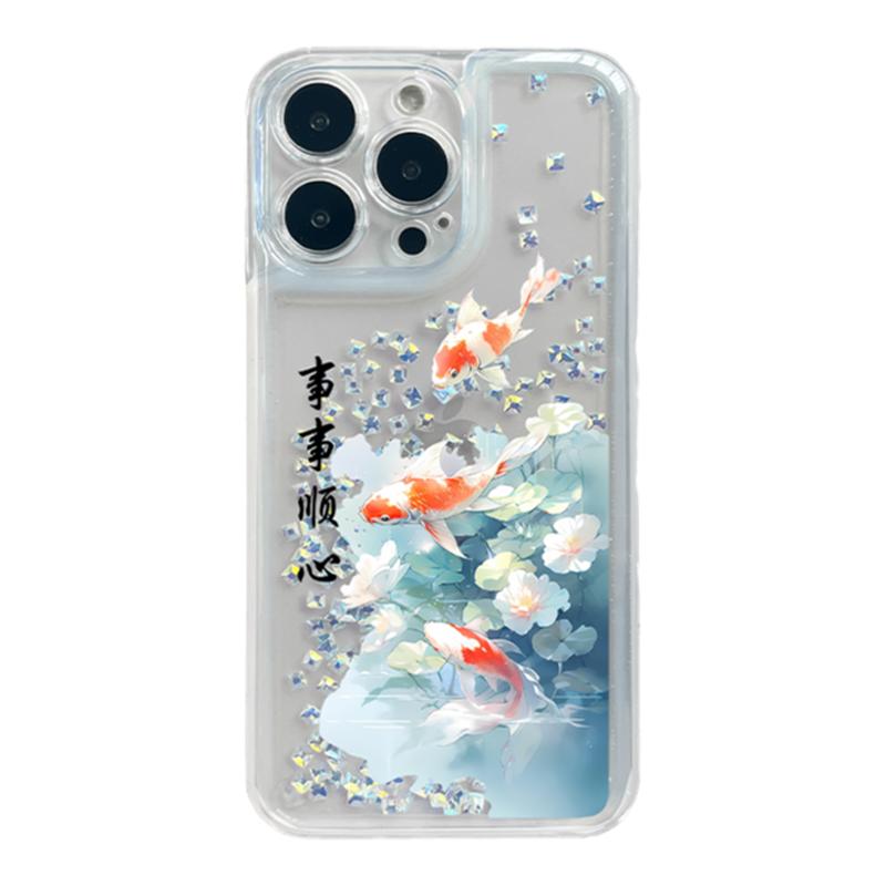 适用苹果13手机壳OPPO Reno9透明vivo x90镜头全包荣耀80防摔华为P60软胶保护套紫钻石IQ00Z7流沙新品