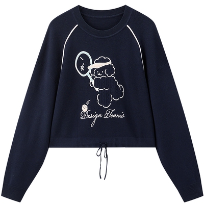 【tombonia联名】乐町商场同款抽绳下摆毛衣春针织卫衣C2EEF3333