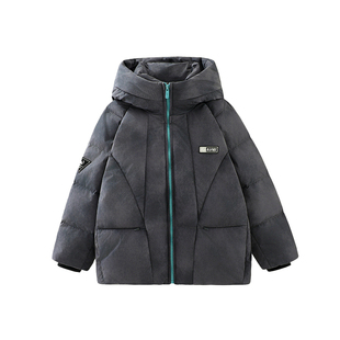 半度闲儿童工装羽绒服连帽外套冬装加厚新款洋气男女童90白鸭绒潮