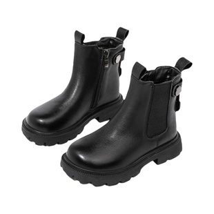 奥康童鞋女童靴子冬季加绒女孩马丁靴2025英伦风真皮中大童短靴