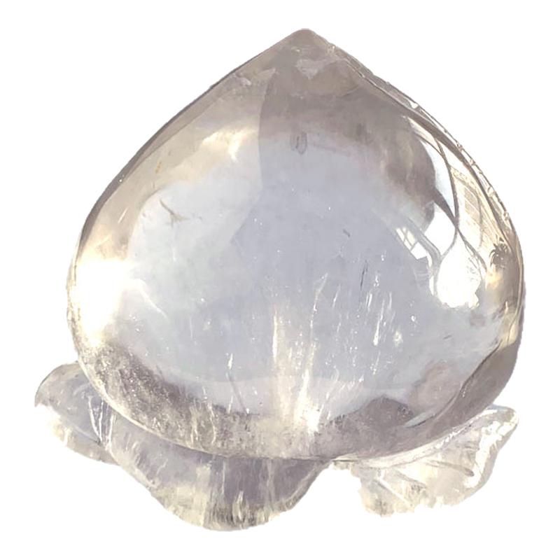 天然白水晶桃子把玩寿礼