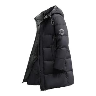 鸭鸭冬季鹅绒羽绒服男中长款加厚保暖防寒外套2023新款男装潮QZ