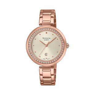 casio卡西欧手表女士满钻时尚轻奢小款众sheen电子石英表she-4556