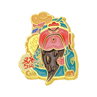 密密主文创徽章关羽关帝圣君背包创意金属胸针别针吧唧