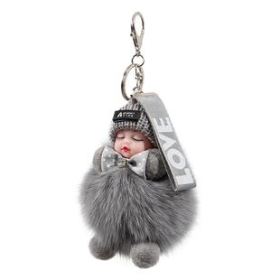 Air Infinity艾飞尼迪可爱长兔毛情侣示爱包包吊饰车钥匙床头挂饰