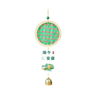 端午节非遗手工竹编风铃diy材料包儿童幼儿园编织铃铛挂件装饰品