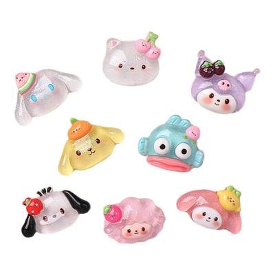 卡通亮面星空闪动物diy树脂配件饰品手工制发夹手机壳水杯头饰批