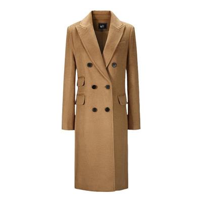 lovete秋冬新款高端咖色毛呢外套