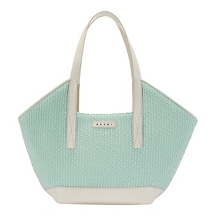【天猫独家】MARNI 2026新品WAVES纯色中号编织托特草编包