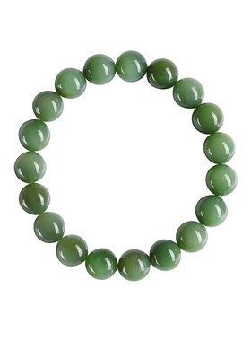 若慕和田碧玉圆珠手串女款转运