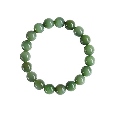 若慕和田碧玉圆珠手串女款转运