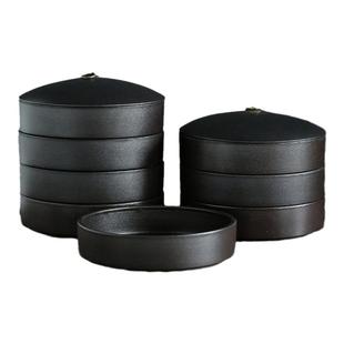 大号黑陶茶叶罐陶瓷密封普洱茶罐子白茶饼罐储存茶罐七子饼包装罐