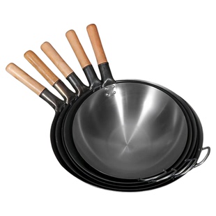 铁锅加厚厨师饭店商用炒菜锅传统老式熟铁锅家用无涂层炒锅燃气灶