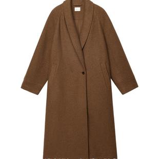 素然ZUCZUG 4M36 冬季女士休闲羊毛针织呢浴袍款长大衣