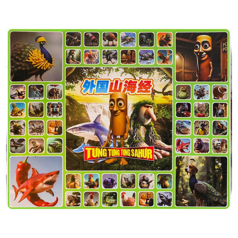 AI外国山海经洞洞乐儿童盲盒玩具戳戳乐小学生抽奖公仔手办扣扣乐