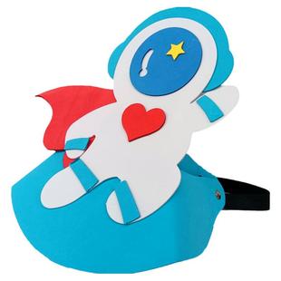 儿童帽子宇宙星球小火箭航天员宇航员头饰卡通头套幼儿园表演道具