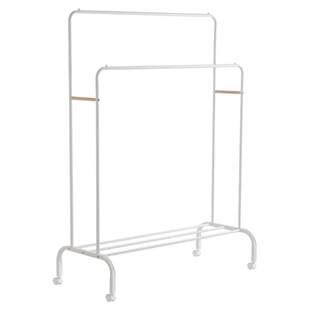几仓落地晾衣架卧室阳台衣帽架隔夜衣服收纳架可移动双杆置物架子