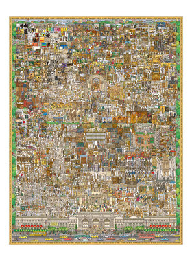 博物馆封面插画文创装饰画海报