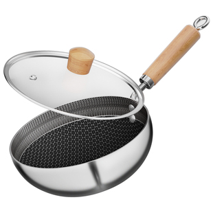 华际达小炒锅不粘锅316不锈钢一人食迷你炒菜锅电磁炉家用无涂层