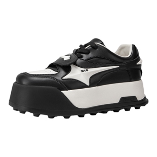 【面包玩家】MIO米奥秋季新款圆头板鞋设计感撞色面包鞋女