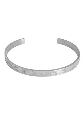 Tateossian简约男士纯银刻字手镯