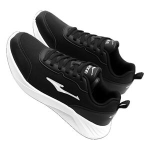 鸿星尔克男鞋皮面防水跑步鞋春季