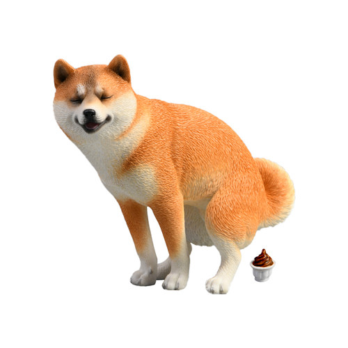JXK柴犬模型 仿真动物周边车饰手办拉屎小狗汽车载摆件桌面装饰品