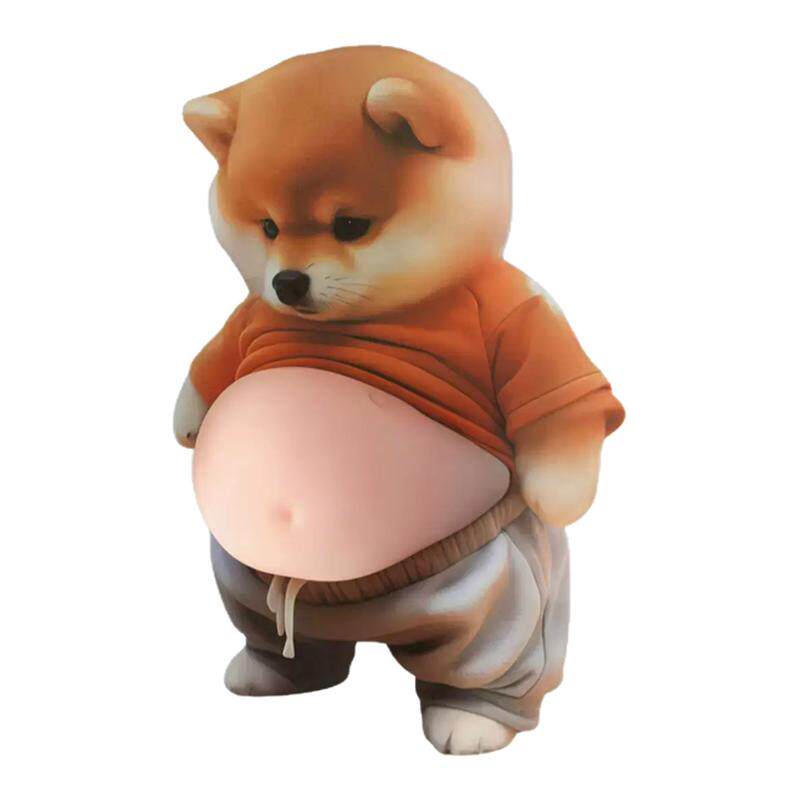 柴犬大肚皮立体门把手防撞贴