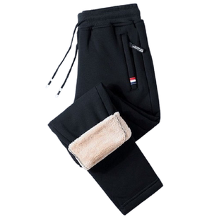 尾货撤柜外贸高端加绒加厚弹力运动裤女秋冬宽松直筒保暖百搭长裤