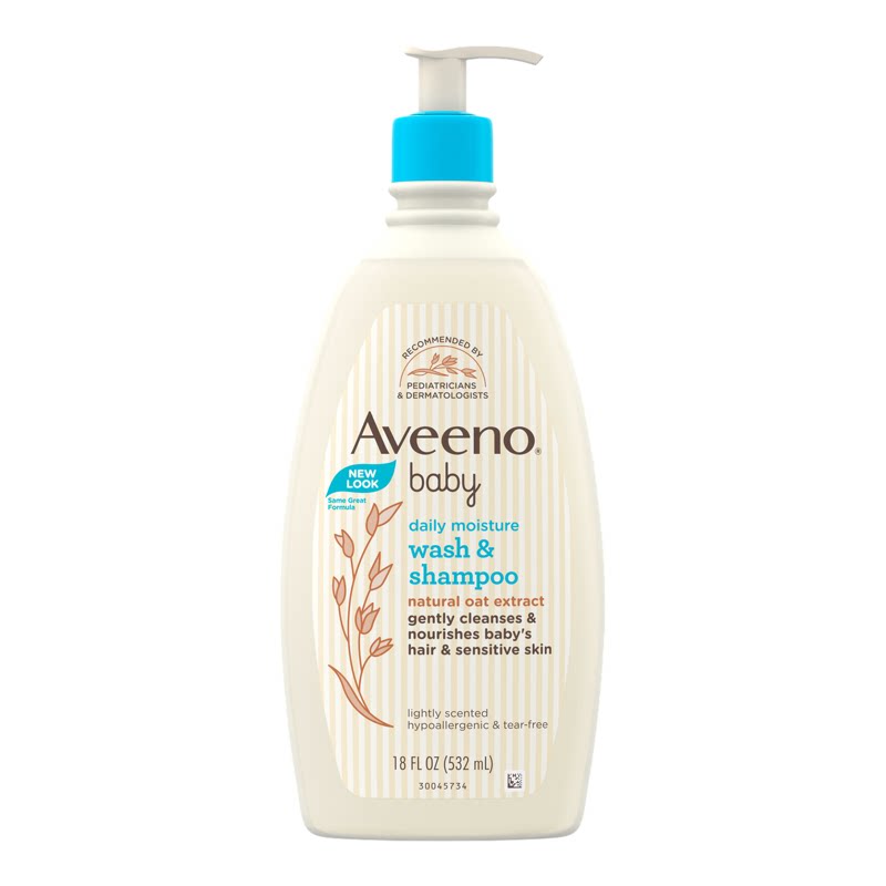 Aveeno baby婴儿天然燕麦沐浴洗发露532毫升温和清洁日常保湿进口