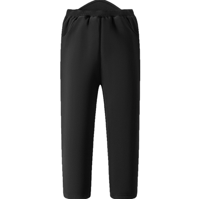 高腰深裆宽松直筒黑色棉裤