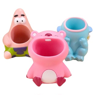 露比丑鱼派大星3D石膏娃娃白模填色彩绘涂鸦上色画画DIY手工笔筒