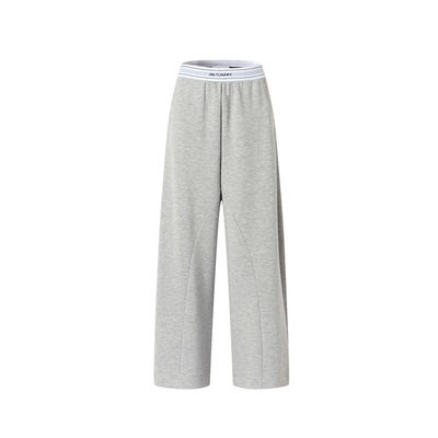 JAC FLEURANT2025秋冬新品松紧织带LOGO弯刀运动裤百搭款黑灰色