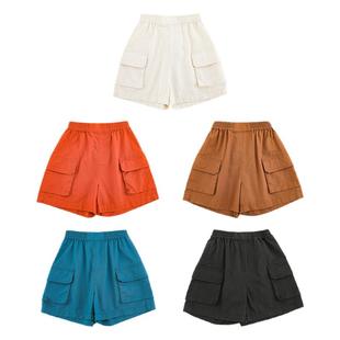 幼悠男童2026新款纯色休闲简约五分裤夏季流行纯棉儿童工装短裤潮